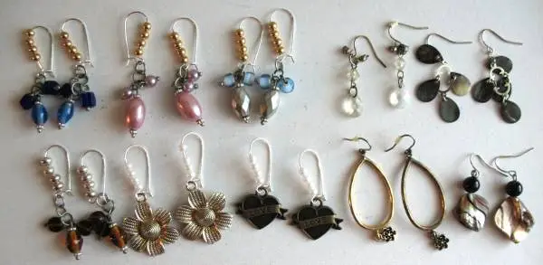 Collection of 10 Pair  of Dangle Earrings  $35