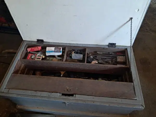 Antique chest with tools