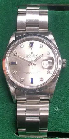 👑 ROLEX Mens Steel OYSTER DATE 15200 w/ Serti Dial 💎