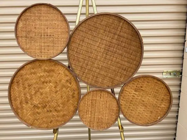 Round Bamboo Trays Wall Art from Grandin Road