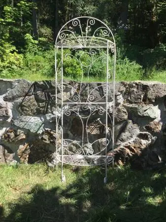 Vintage Wrought Iron Plant Shelf, Outdoor/Indoor