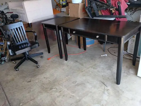 REAL WOOD DESK & CHAIR+ SIDE TABLE $100 OR BEST OFFER