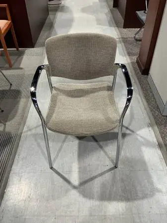Stack / Guest chairs by Stylex in Taupe Fabric Finish & Chrome Base