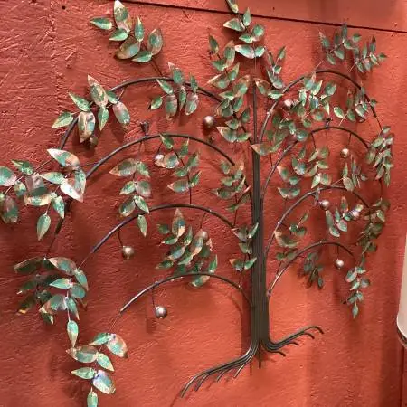 Mid Century Brutalist 1977 Curtis Jere Tree of Life SIGNED copper art