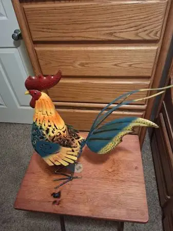 Fernando the Proud Rooster Metal Sculpture