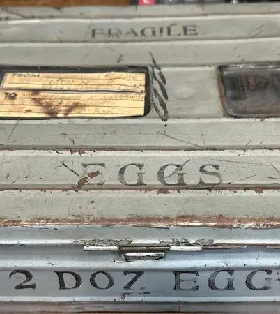 Vintage 1920s Metal Egg Mailing Crate