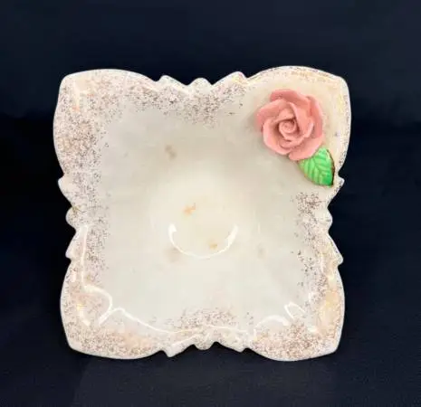 Vintage Acme Ware Japan Footed Porcelain Rose Dish – Shabby Chic Trink