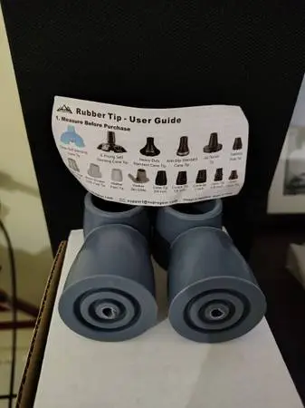 4 rubber tips / covers for portable commode / cane 1 1/8 inch