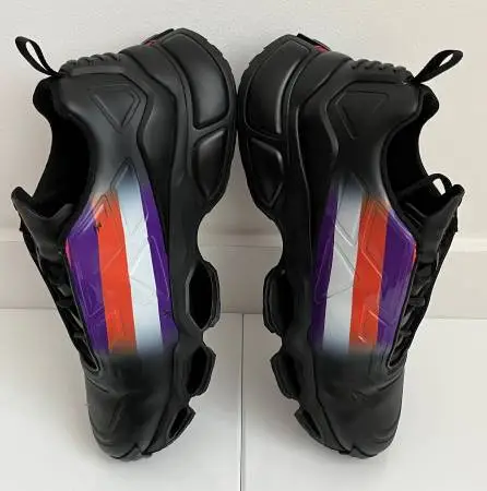 Authentic Prada Mens Black Sneakers Collision Cross Size 9 US 10 Rubb