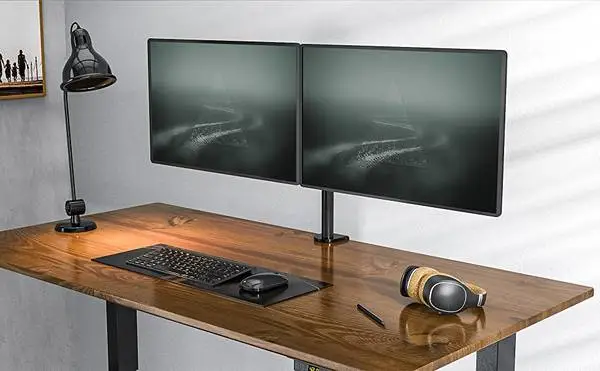 WALI Dual LCD Monitor Fully Adjustable Desk Mount Stand Fits 2 Screens