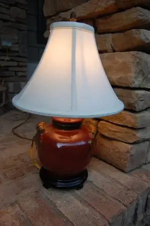 Beautiful Small Burnt Orange Accent Lamp
