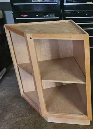 24inch corner maple kitchen cabinet base, only one left