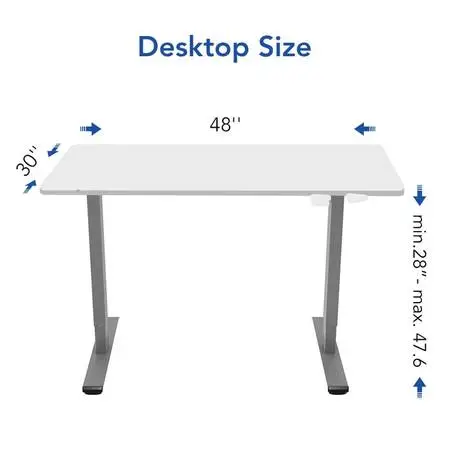 *3 NEW White /Espresso Edge 48wX30d Sit Stand Height Adjustable Desk