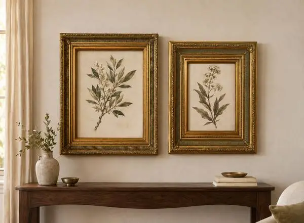 Pair of Ornate Solid Wood Gold Frames – Neoclassical Empire Style