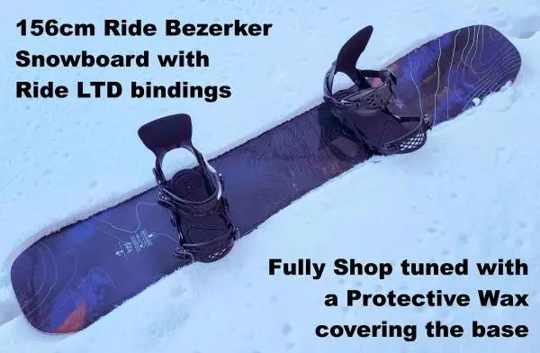 Sweet Ride Berzerker 156cm Snowboard + Ride LTD bindings + Shop Tuned