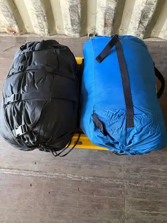 2 sleeping bags that zip onto one double sleeping bag