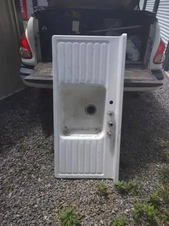 Vintage Double Drainboard Single Steel Sink 54