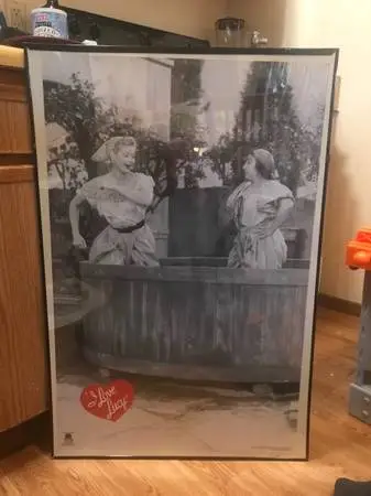 “I Love Lucy” Lucy’s Italian Movie Black & White Television Poster