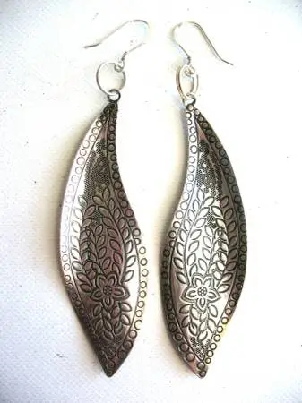 Fabulous Artisan Created in USA Sterling Leaf Earrings $30