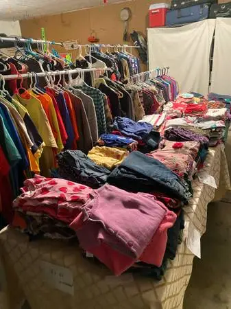Huge Back to school sale multifamilies garage sale tons kids clothing