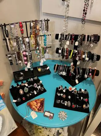 Costume jewelry various prices adjustable rings earrings necklaces