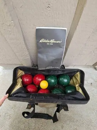 EDDIE BAUER BOCCCE BALL SET with Canvas Bag & Rulebook