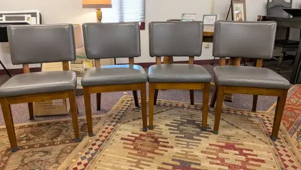 World Market Gray Leatherette Chairs - Set of 4