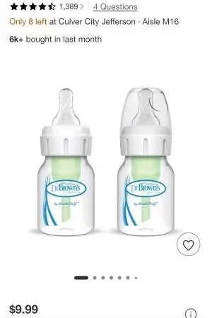 Baby Bottles 2oz Dr. Browns (6 Available)