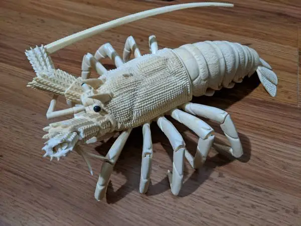 Handmade Lobster Carved from Bone