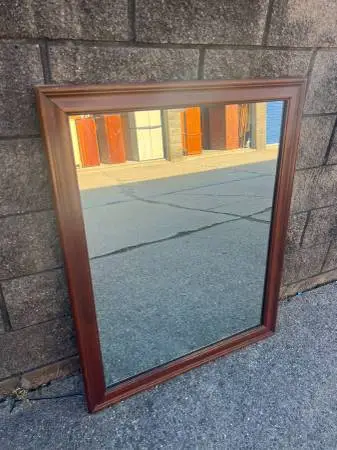 vintage maple decorative mirror
