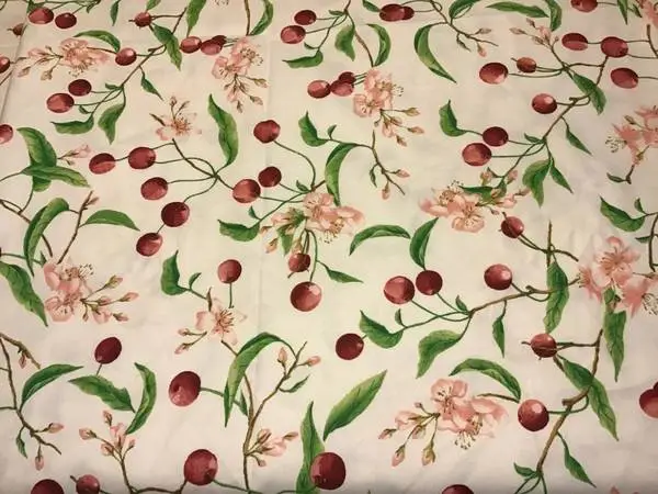 Ametex Dupont Teflon Fabric Upholstery Cherry Leaves Blossom 3 yards