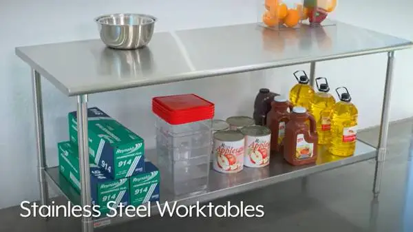 ULINE H-4999 Stainless Steel Worktable with Bottom Shelf - 48 x 30