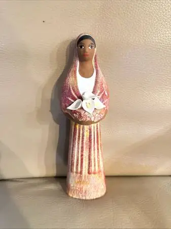 Southwest Mexican Ceramic Dolls Decanter Vase