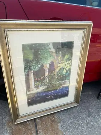 Vintage John Maskey Court Yard 14/950 limited edition framed