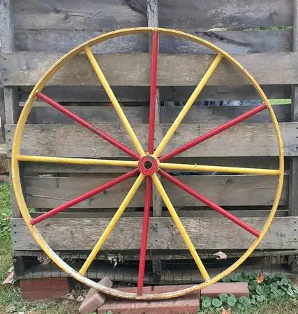 Wagon Wheel Antique Vintage Farmhouse 12 Spoke Metal Steel 42