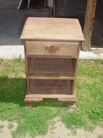 vintage night stand end table solid wood 1 drawer