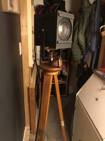 Vintage spotlight and tripod