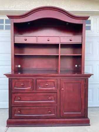 Large Hard Wood Bookcase Shelf Cabinet