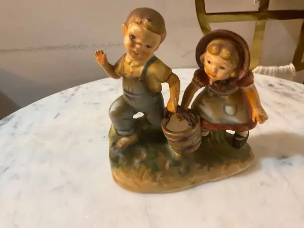 Vintage Jack and Jill Went Up the Hill Porcelain Figurine #1256 Japa