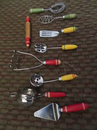 Vtg Seasons of Cannon Falls Miniature Ornaments - 9 Utensils