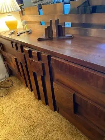 Lane Staccato Brutalist MCM 4-piece Bedroom Set