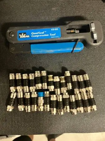Cable tv compression tool