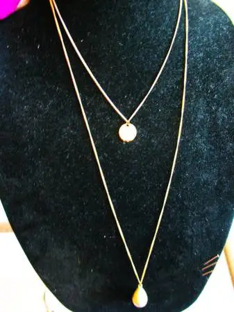 Vintage LONG Layered Gold tone Necklace
