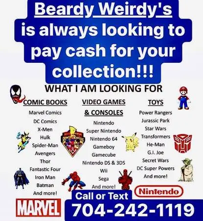 We buy comics, retro video games, vintage toys and MORE!!!