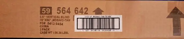 2-Pack New-in-Box 78 x 84 Mosaic Tan 3.5 Vertical Blinds