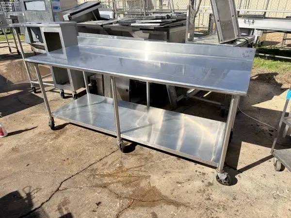 88 Inch Stainless Steel table on wheels
