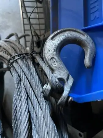 Two lengths of 3/8 diameter steel cable