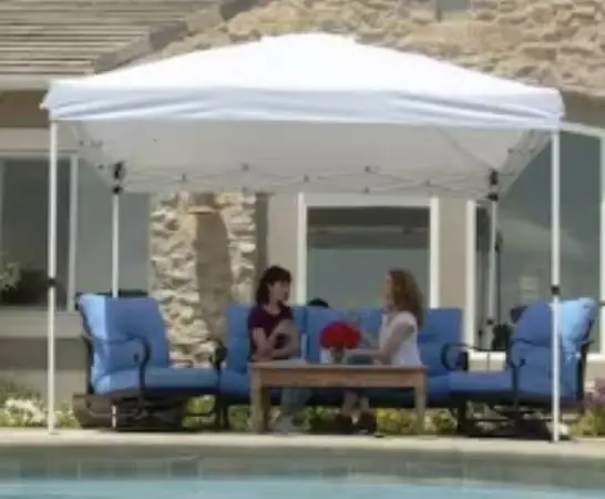 Everbilt 10’ x 10’ Commercial White Easy Pop Up Canopy w/Sidewall