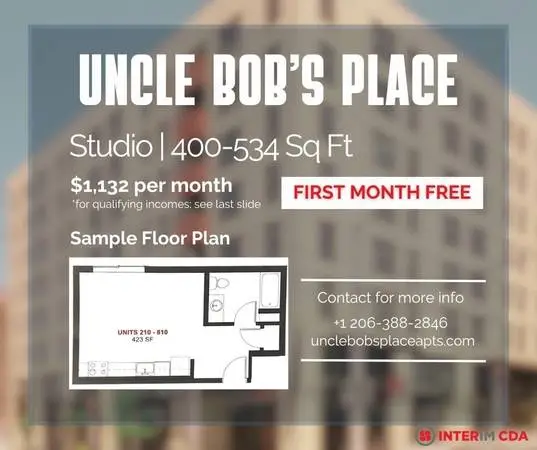 Studio great for pets! Pet-Friendly Community in Seattle