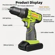 Construction Household Cordless Wireless 21V Drill Driver Screwdriver
